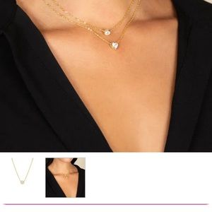 Worn once diamond bezel pendant necklace by adina eden!